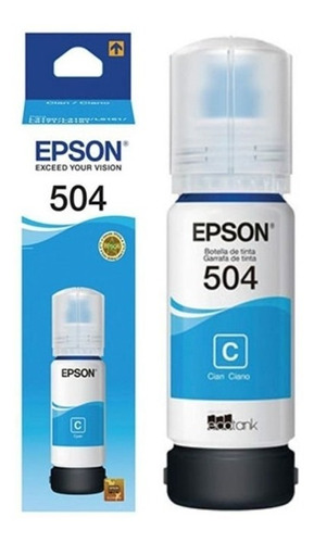 Botella Tinta Cian 504  Epson 70ml Original