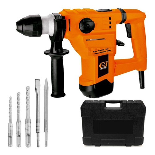 Imagen 5 de 8 de Rotomartillo Percutor Lusqtoff 1500w 5j + Cinceles + Maletin
