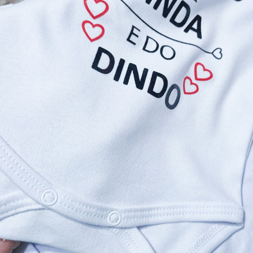 Body Personalizado Bebe 100% Algodão Dinda E Dindo