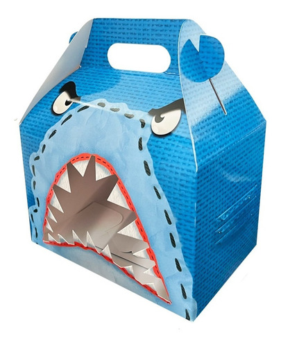  Caja Cartón Tipo Box Lunch Diseño Shark Box (40pzs) Tiburón