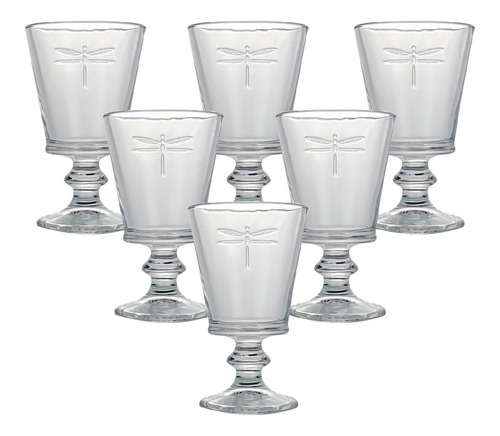 Set 6 Copa Vidrio Libélula 9,2x16cm 
