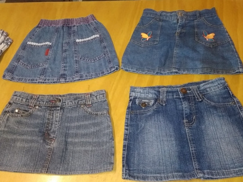 Polleras Minifaldas De Jean Para Niña Talles 6, 10 Y 12 