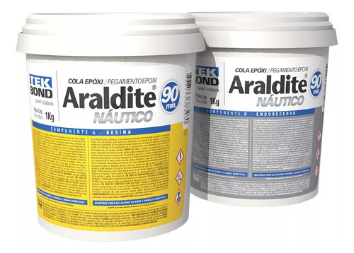 Cola ADESIVO COLA EPÓXI ARALDITE NAUTICO BALDE 2KG Tekbond ADESIVO COLA EPÓXI ARALDITE NAUTICO BALDE 2KG SECAGEM 90 MINUTOS de 2kg - Branco/Bege