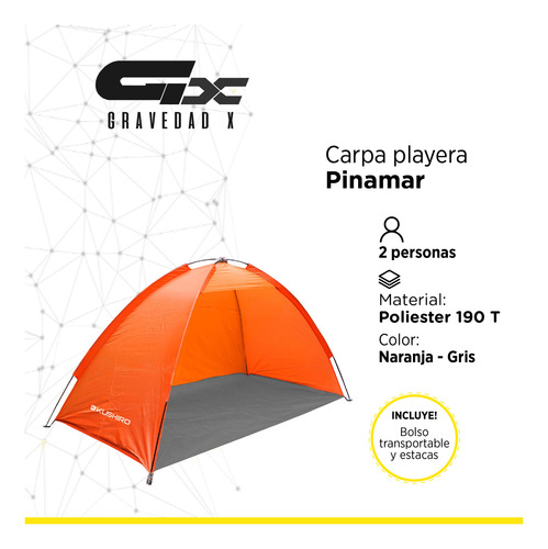 Carpa Playera Costura Reforzada Kushiro 2 Personas.gravedadx