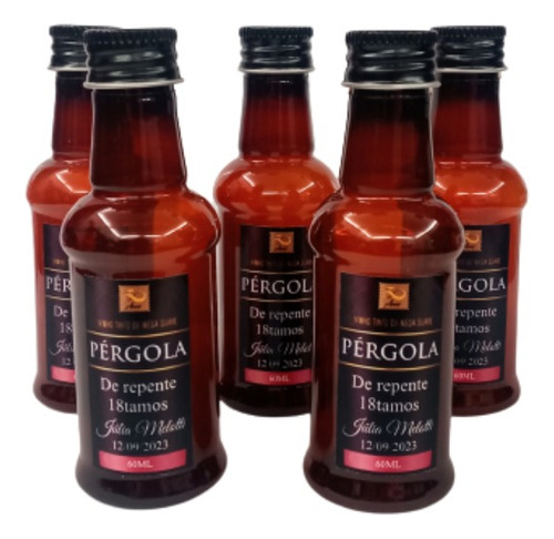 20 Mini Garrafinha Personalizada Vinho