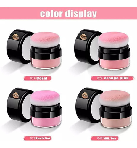 Blusher De Almofada De Maquiagem Com Veludo De Longa Duração