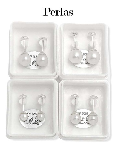 Imagen 5 de 7 de Aros Abridores Plata 925 Con Perlas