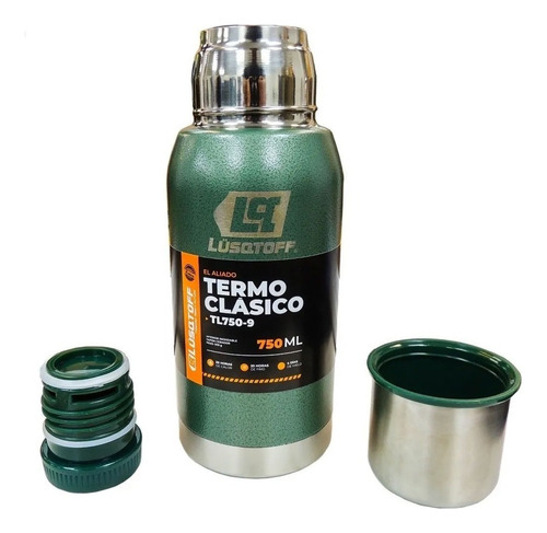 Termo Acero Inoxidable Lusqtoff 750 Ml Frio Calor 20hs Verde