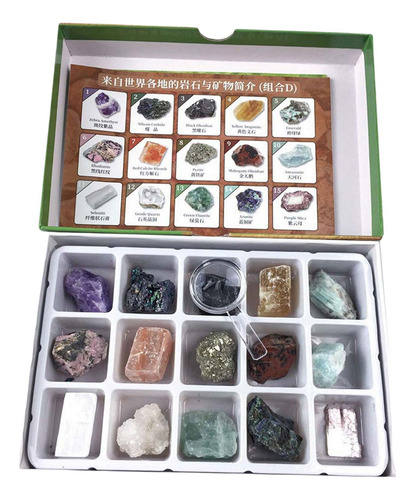 15 Uds. Colección De Rocas Y Minerales De Lujo Información