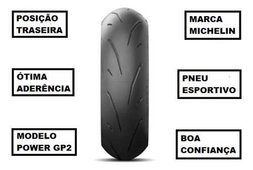 Pneu Michelin Tras. 654 190/55-17 Power Gp2 Gsx - S 1000 A