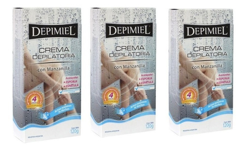 Crema Depilatoria Con Manzanilla Depimiel Ducha 120g Pack X3