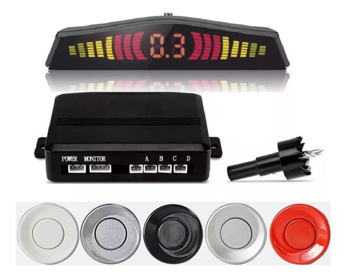 Sensor De Estacionamento 18,5mm Ré Universal Display Sonoro