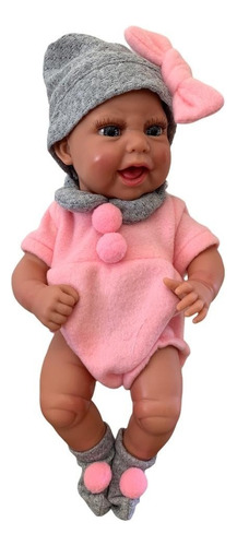 Boneca Bebe Reborn Boutique Dolls Com Macacao Rosa