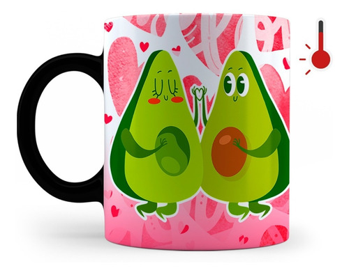 Imagen 2 de 2 de Taza Mágica San Valentín Novios Aguacates