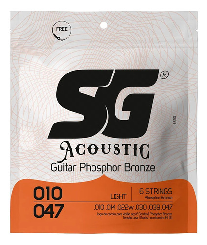 Corda .010 Phosphor Bronze Para Violão Sg