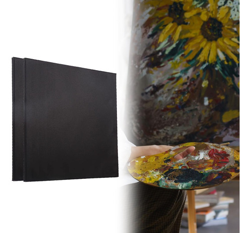 2 Piezas Canvas Negras Pintura De Lienzo Artista De 50x50cm
