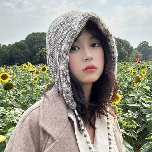 Gorro De Pescador Cálido Para Invierno, Tejido En Bloques De