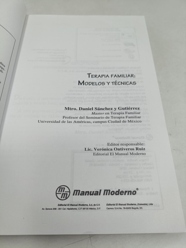 Terapia Familiar Modelos Y Técnicas Daniel Sánchez (Usado)