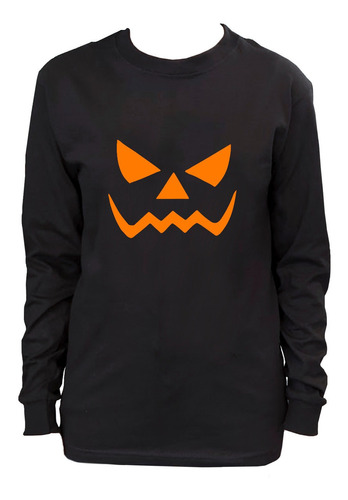 Playera Estampada Calabaza Halloween Drisfraz Manga Larga