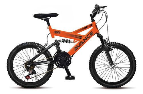 Bicicleta Aro 20 Avance Addx Full Mtb 21v Cor Laranja