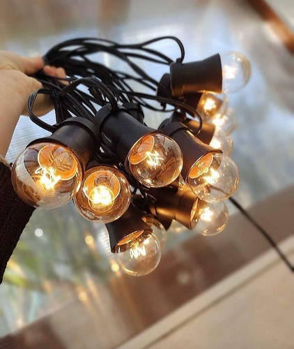 Imagen 10 de 10 de 10mts Guirnalda De Luces Para Exterior Vintage C/ Focos