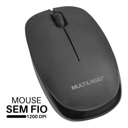 Mouse Multilaser Sem Fio 2.4 Ghz 1200 Dpi Usb Preto - Mo251