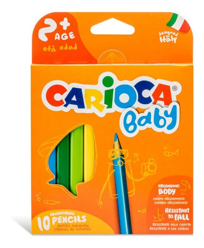 Lápices De Color Triangulares X10 Carioca Baby