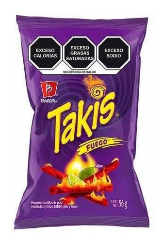 Takis Fuego Barcel 10pack Frituras De Maiz Sabor Chile Limón