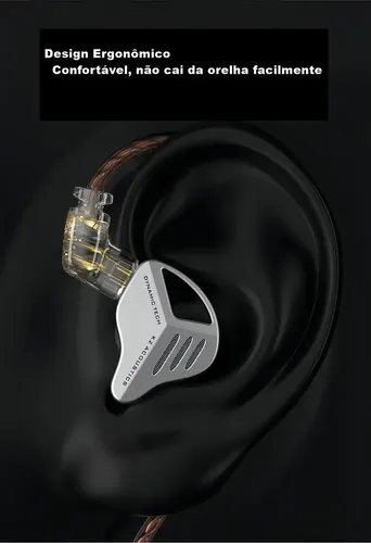 Fone De Ouvido Kz Zvx Musicos Dj Gamer Profissional Cor Preto