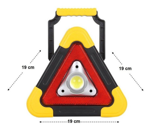 Luz De Emergencia Solar Con Señal Triangular Recargable 