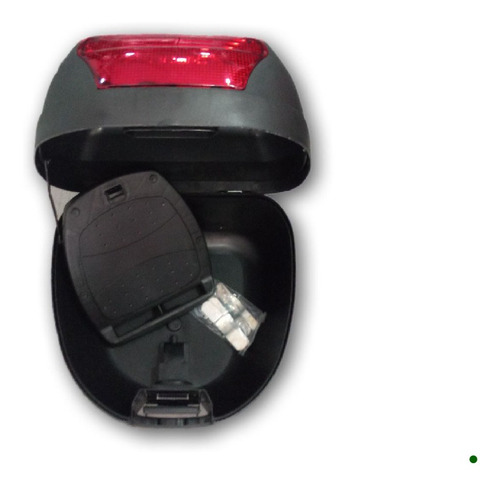 Imagen 3 de 4 de Maleta 28l Negra Lente Rojo Protork Con Base Moto