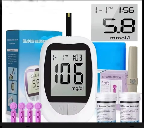 Glucómetro Blood Glucose Meter Ivd + 100 Tiras Y 100 Lanceta
