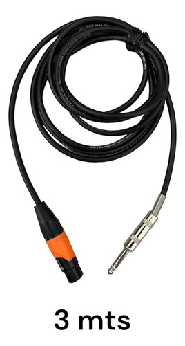 Paquete De 2 Cables Xlr Hembra A Plug 6.3mm 3m Alta Calidad