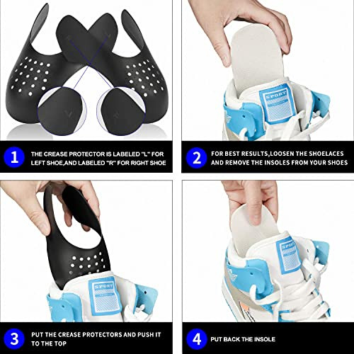 Gooudo 4 Pares De Protectores De Pliegues Para Zapatos, Prot