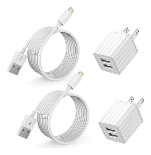 iPhone Fast Charger, Dual Port Wall Charger 2 Pack [apple Mf