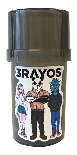 Imagen 3 de 9 de Picador Tainer 3 Partes Grinder Smellproof Negro X 1