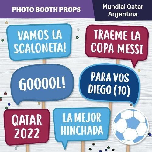 Photo Props Mundial Qatar Argentina Carteles Imprimibles