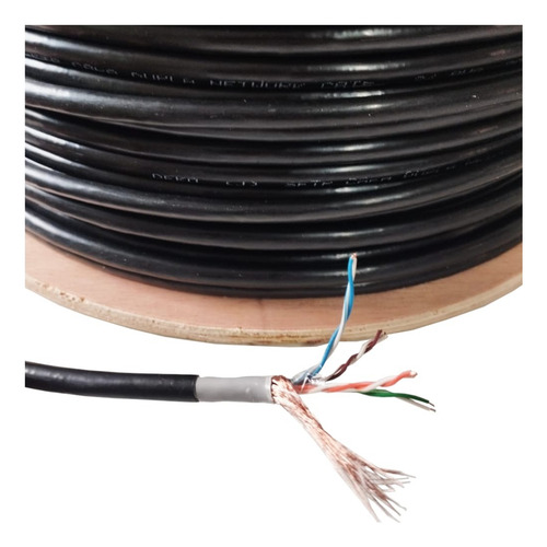 Cabo Rede Cat6 Blindado Stp Cca Dupla Capa 100m+4rj45 Bl