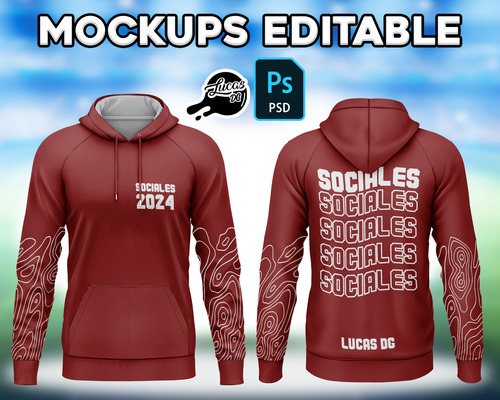 Mockups Editable Psd - Buzo Canguro - Egresados