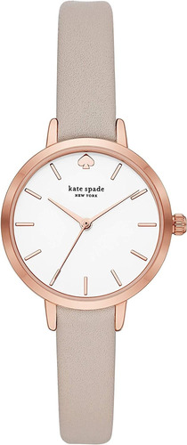 Reloj Kate Spade Ksw9007 Metro De Piel En Color Gris Para Da