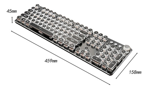 Teclado Retro Punk De 104 Teclas Con Cable Para Pc,