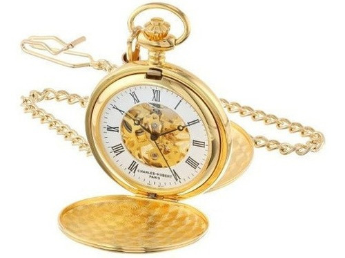 Charleshubert Paris Goldplated Reloj De Bolsillo Mecanico