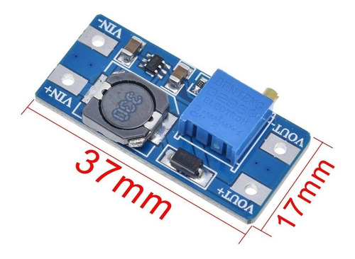 Imagen 2 de 3 de Fuente Convertidor Mt3608 Boost Elevador Dc Step Up 2a 28v