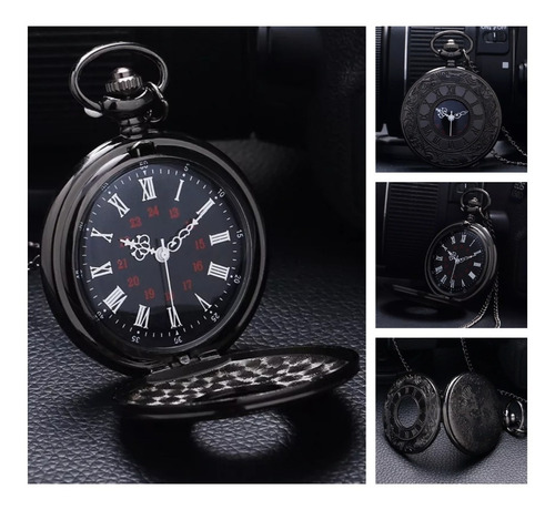 Reloj Relojes De Bolsillo De Pila Retro Steampunk Negro