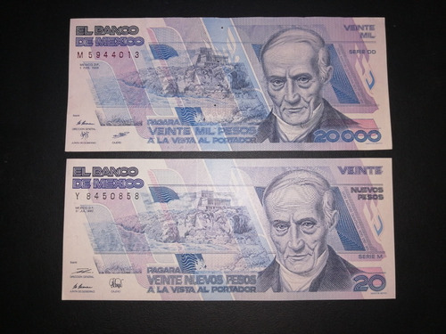 Par De Billetes Quintana Roo Variedades, $20000 Y $20