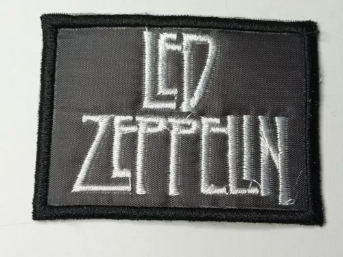 Parches para Tela MXLEZ-004-5 4 Parches Led Zeppelin 10x4,6cm NegroBlanco  Bordado Adhesivo para