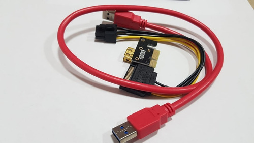 Imagen 6 de 9 de Riser 1x A 16x V 009s Pci-e Cable Usb3.0 Cripto Miner Rig