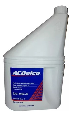 Aceite Para Motor Acdelco 10w40 Semi-sintético 4 Litros