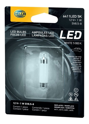 Ampolleta Hella Led 6411 41mm Festoon Iluminación Interior