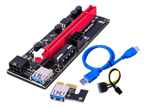 Pci-e 1x A 16x Extensión Gráfica Tarjeta Cable Usb Azul